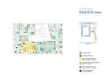 9 секция, 4,6,8,10,12 этаж